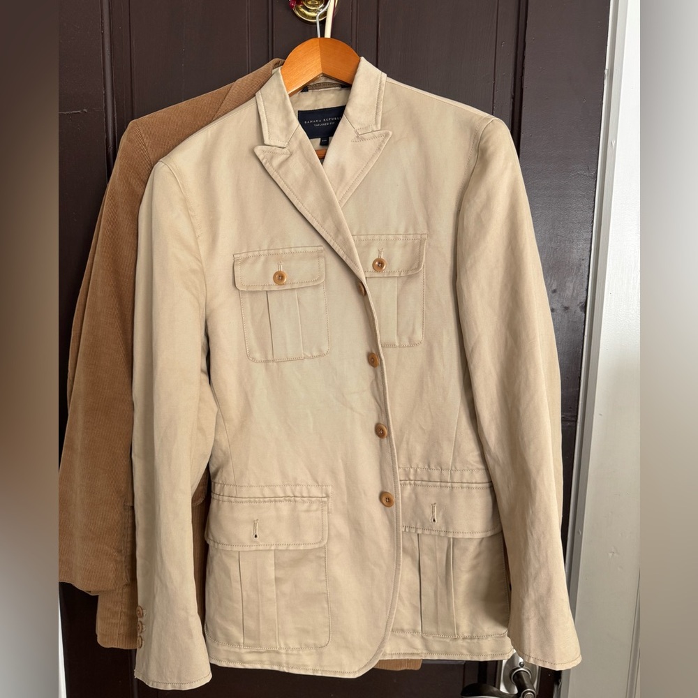 Banana Republic Men’s Field Jacket Beige Cotton 4 Pocket Utility 40R. EXC.